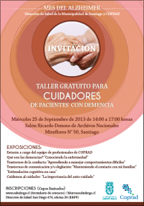 Charla para cuidadores de pacientes con demencia en Santiago Centro